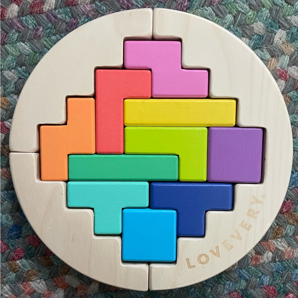 Lovevery Rainbow Wooden Wobble Puzzle - Multicolor Toddler Brain-Boosting